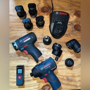 Blue and Black Cordless Drill Set